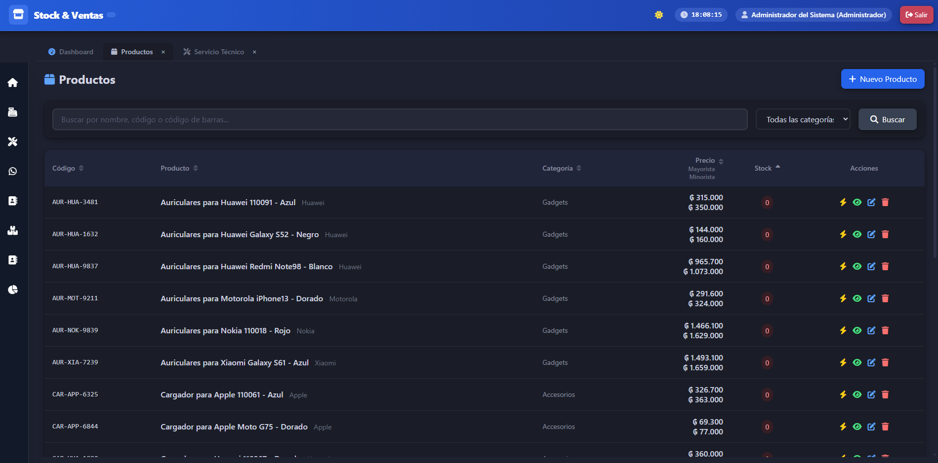 Pantalla del sistema 3