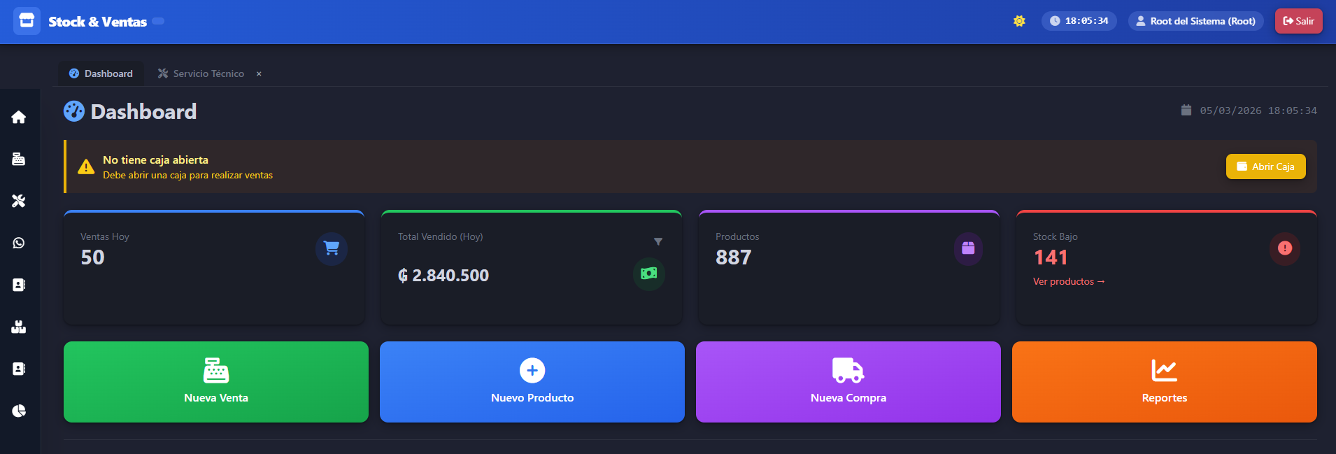 Pantalla del sistema 8
